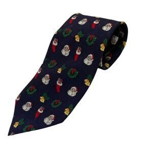 Cape Cod Neckwear Christmas Santa novelty print 100% silk neck tie